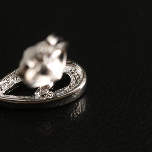 Genuine Pearl & Diamond Earrings 14k Rose Gold Accent 925 Sterling Silver - Picture 4 of 5